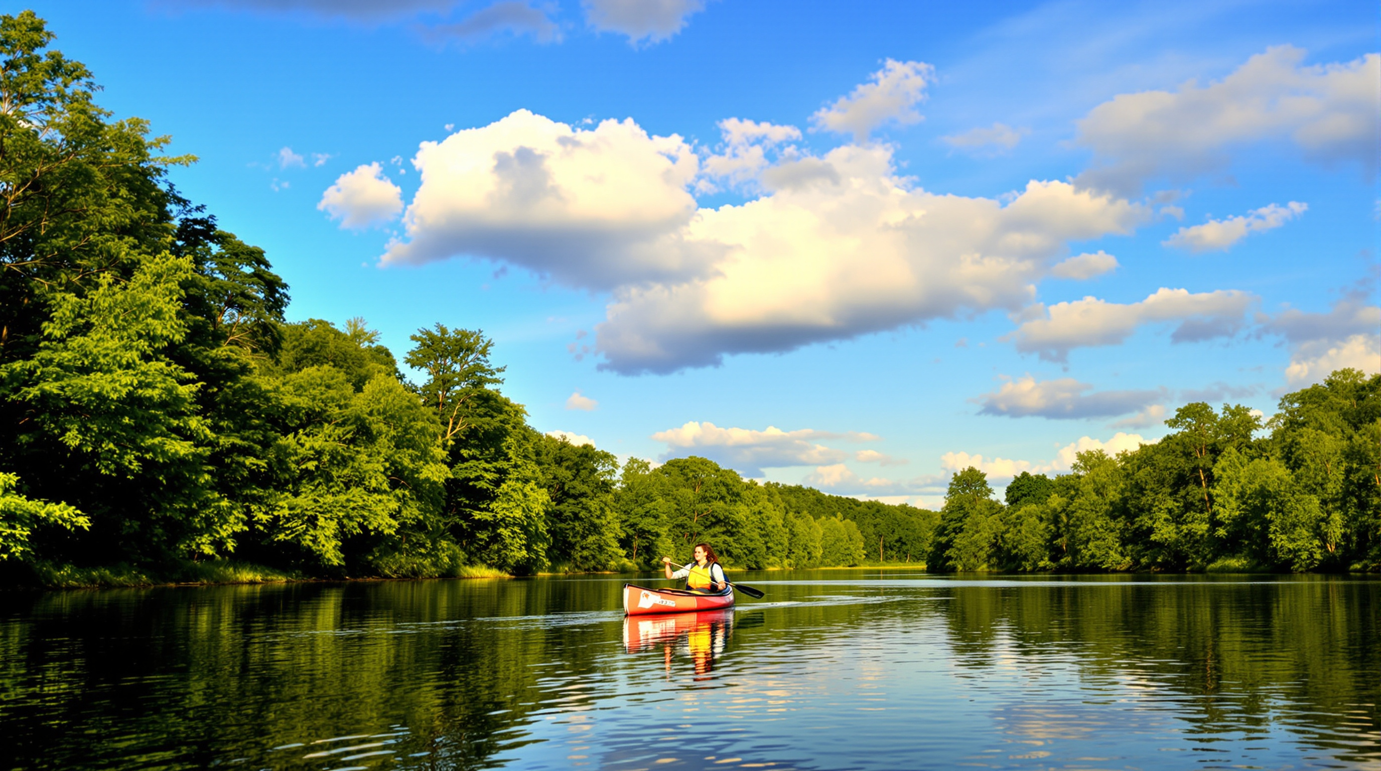 Canoeing on the Crow River near Kimball Minnesota
