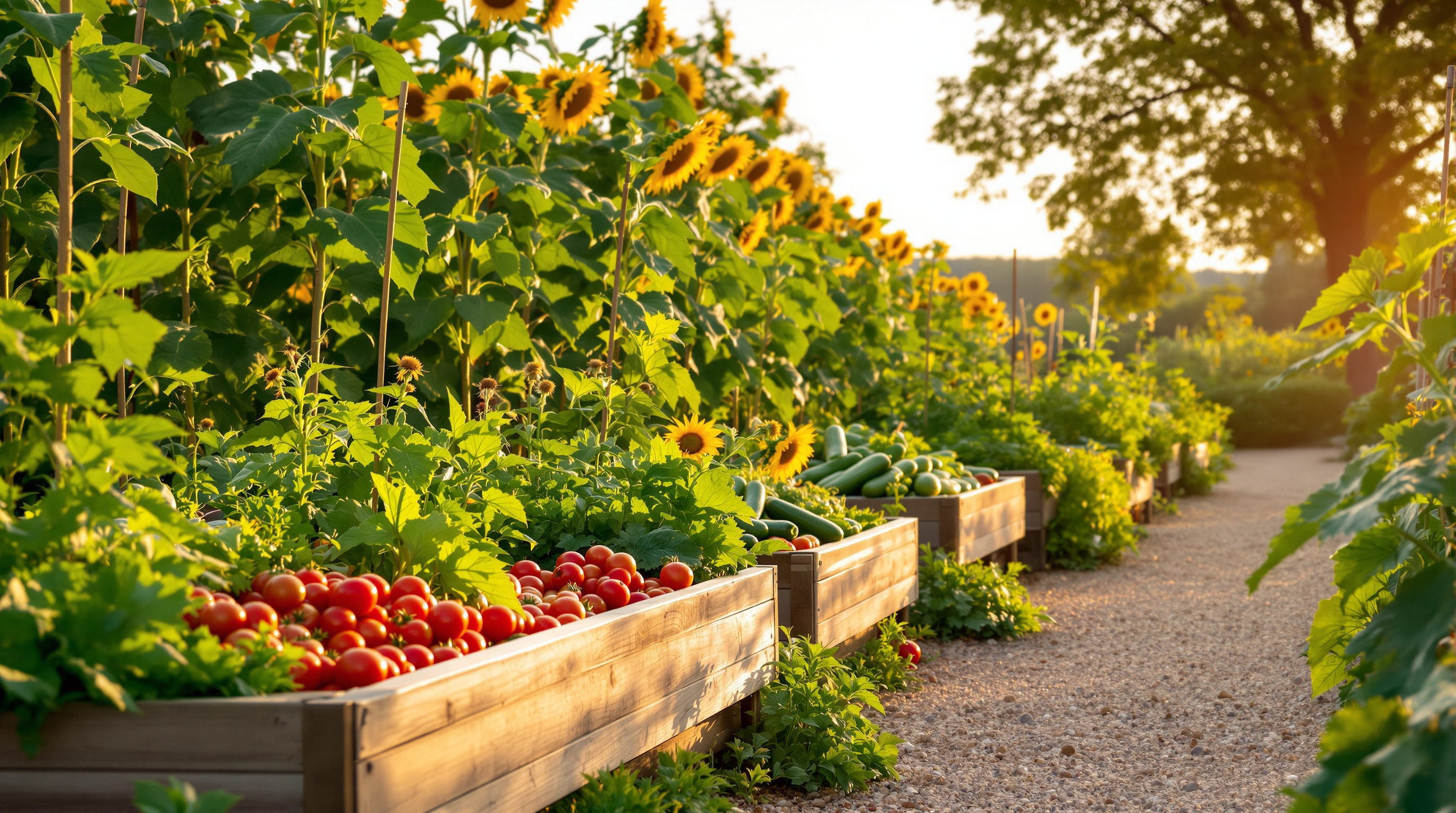 Productive home vegetable garden in the Kimball area